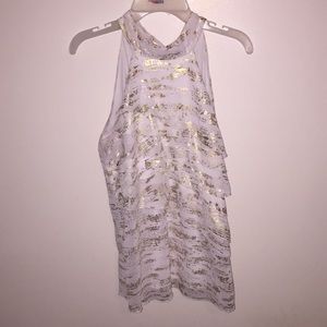 Sparkly ruffled halter top